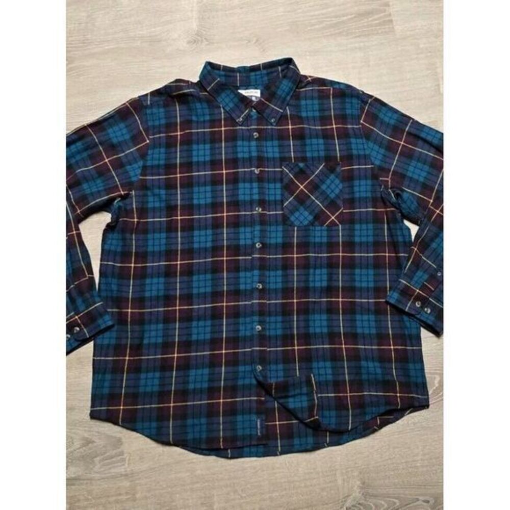 Magellan Outdoors Men's Multi-color Plaid Flannel Long Sleeve Button Down 2XL